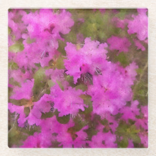 Posavasos De Vidrio Glass Coaster Purple Rhododendros