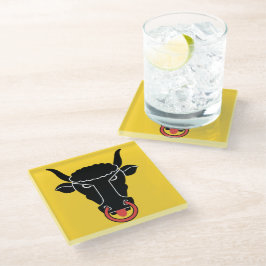 Posavasos De Vidrio Glass coaster with flag of Uri Canton, Switzerland