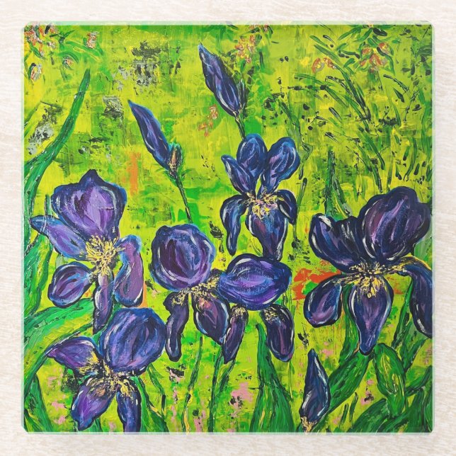 Posavasos De Vidrio Glass Iris Coaster (Anverso)