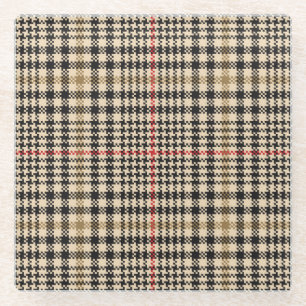 Posavasos De Vidrio Glen Check Plaid Pixel Art