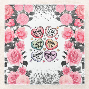 Posavasos De Vidrio Glitter Rosa Cristiana