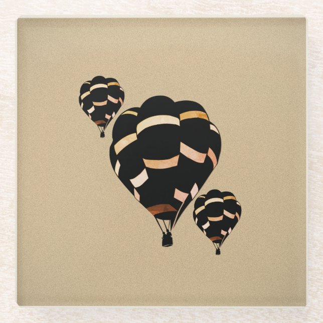 Posavasos De Vidrio Globos aerostáticos rústicos (Anverso)