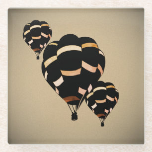 Posavasos De Vidrio Globos Vintage de aire caliente