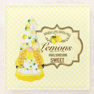 Posavasos De Vidrio Gnome Chica y lemones