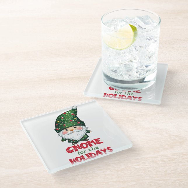 Posavasos De Vidrio Gnome Para Los Navidades Funny Y Adorable De Las V (Angular)