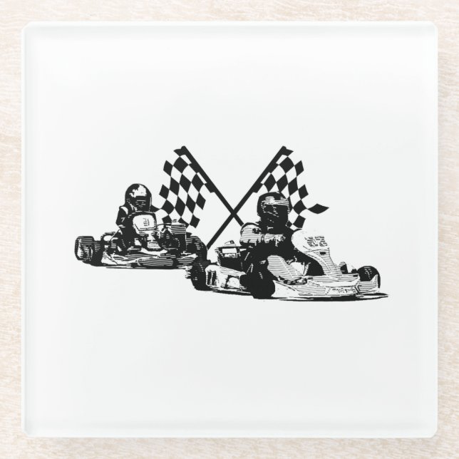 Posavasos De Vidrio Go Kart Racers (Anverso)