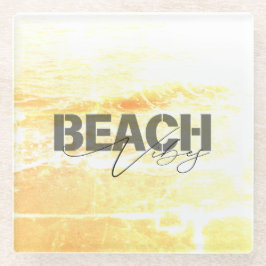 Posavasos De Vidrio Golden Beach Vibes