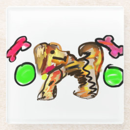 Posavasos De Vidrio Golden retriever art