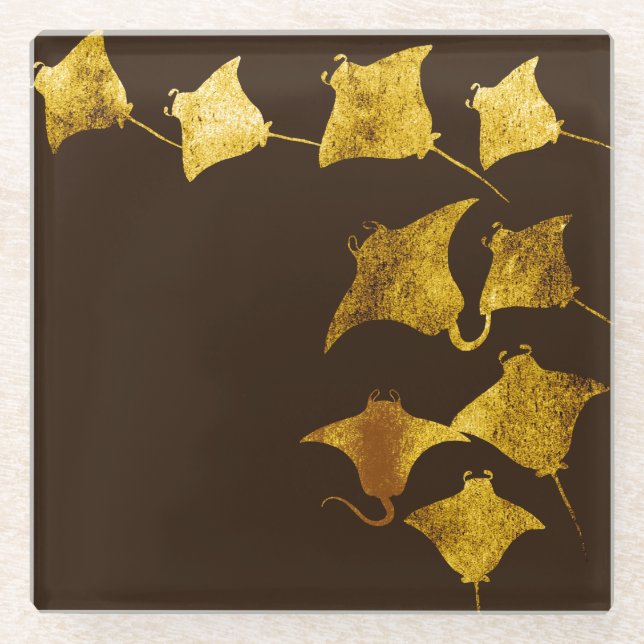 Posavasos De Vidrio Golden Stingrays (Anverso)