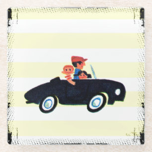 Posavasos De Vidrio Golpe del camino abierto 3