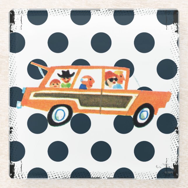 Posavasos De Vidrio Golpe del camino abierto 4 (Anverso)