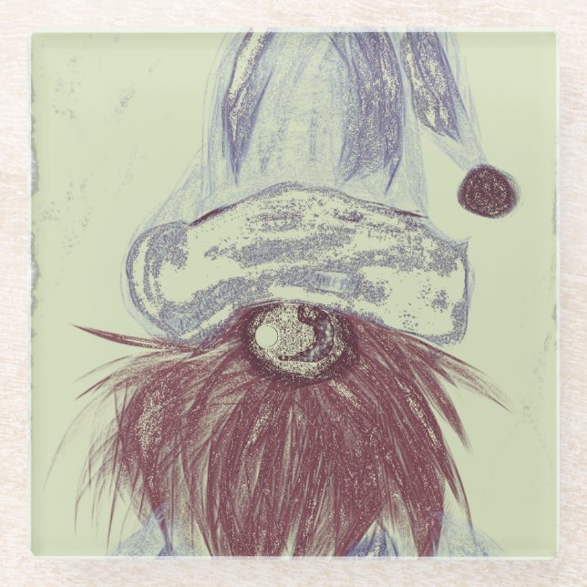 Posavasos De Vidrio Goma de pelo rojo curtido (Anverso)