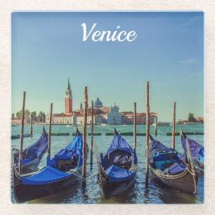 Posavasos De Vidrio Góndolas en Venecia, Italia