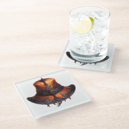 Posavasos De Vidrio Gorra PURPLE & NARANJA VICTORIAN HALLOWEEN