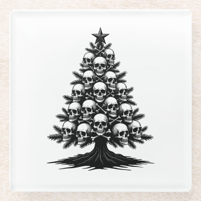 Posavasos De Vidrio Gothic Christmas Tree II (Anverso)