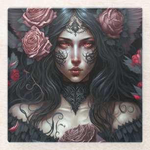 Posavasos De Vidrio Gótico Princesa Gótica Fantasía Arte