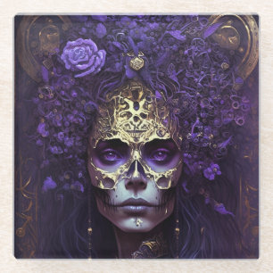 Posavasos De Vidrio Gótico Queen Fantasy Art Glass