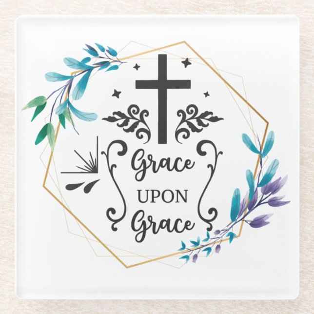 Posavasos De Vidrio Grace Upon Grace (Anverso)