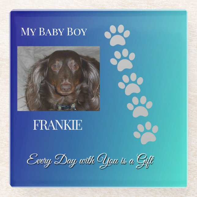 Posavasos De Vidrio Graceful Pawprints Keepsake (Anverso)