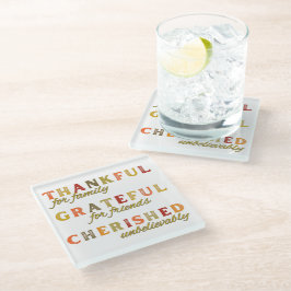 Posavasos De Vidrio Gracias por la familia y amigos