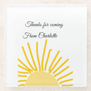 Posavasos De Vidrio gracias por venir agregar nombre mensaje de texto 