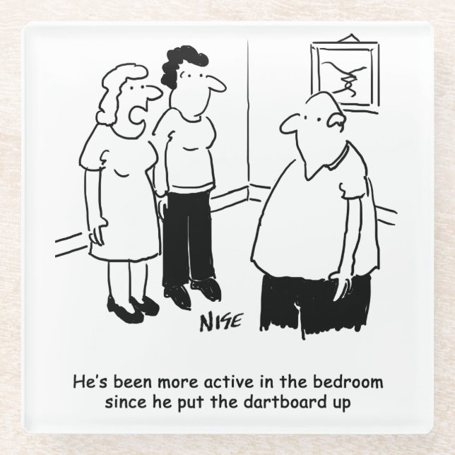 Posavasos De Vidrio Gracioso Dart Player Gift. Divertido (Anverso)