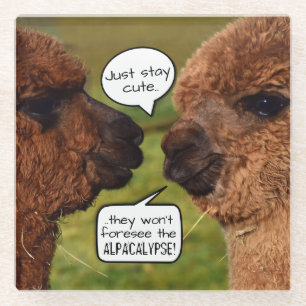 Posavasos De Vidrio Gracioso Esquema Alpacalypse