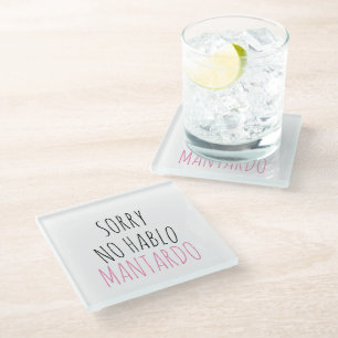 Posavasos De Vidrio Gracioso perdón NO Hablo Mantardo