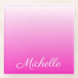 Posavasos De Vidrio Gradiente de dos tonos de color rosa oscuro<br><div class="desc">Gradiente de dos tonos de color rosa oscuro</div>