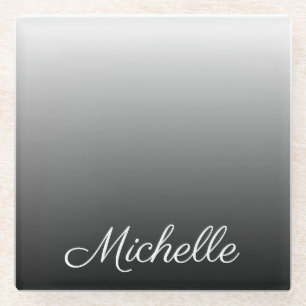 Posavasos De Vidrio Gradiente personalizado sombras negras oscuras de