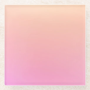 Posavasos De Vidrio Gradiente rosa y rosa