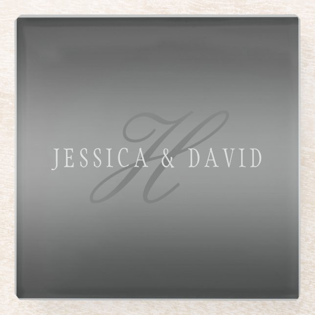 Posavasos De Vidrio Gradualmente cambiando gradiente gris cualquier no (Anverso)