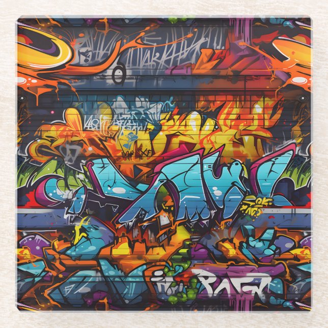 Posavasos De Vidrio Graffiti Coaster (Anverso)