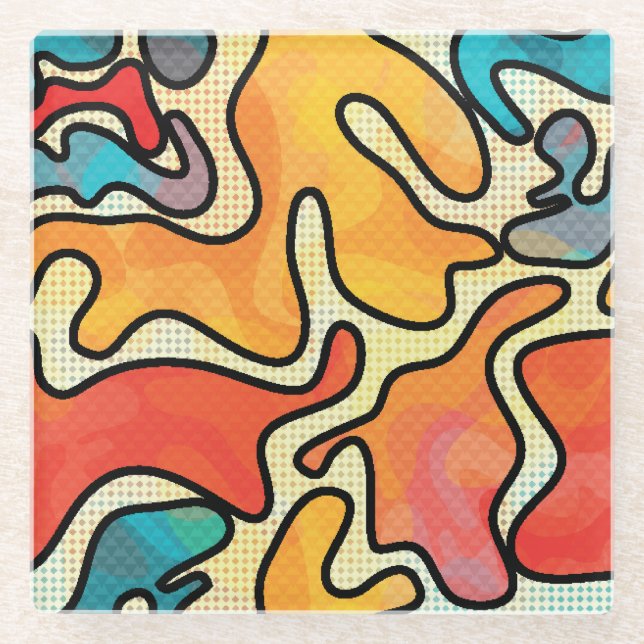 Posavasos De Vidrio Graffiti urbano: Textura de arte sin costura. (Anverso)