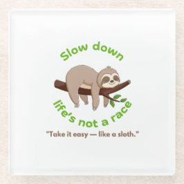 Posavasos De Vidrio Gráfico de Sloth Down