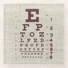 Posavasos De Vidrio Gráfico visual vintage en Burlap