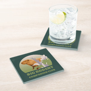 Posavasos De Vidrio Gran Club de Compañeros de Roedores Capibara