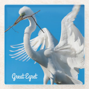 Posavasos De Vidrio Gran Egret