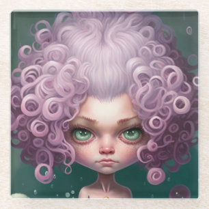 Posavasos De Vidrio Gran fantasía ocular Princesa Bonito Gran Chica oc