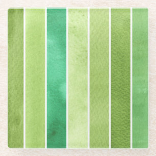 Posavasos De Vidrio gran fondo verde de la acuarela - acuarela