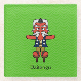 Posavasos De Vidrio Gran Guerrero del Tengu japonés: Personalizado Yok