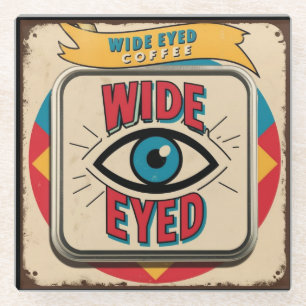 Posavasos De Vidrio Gran Rótulo de Avertimiento Metalizado de Coffee C