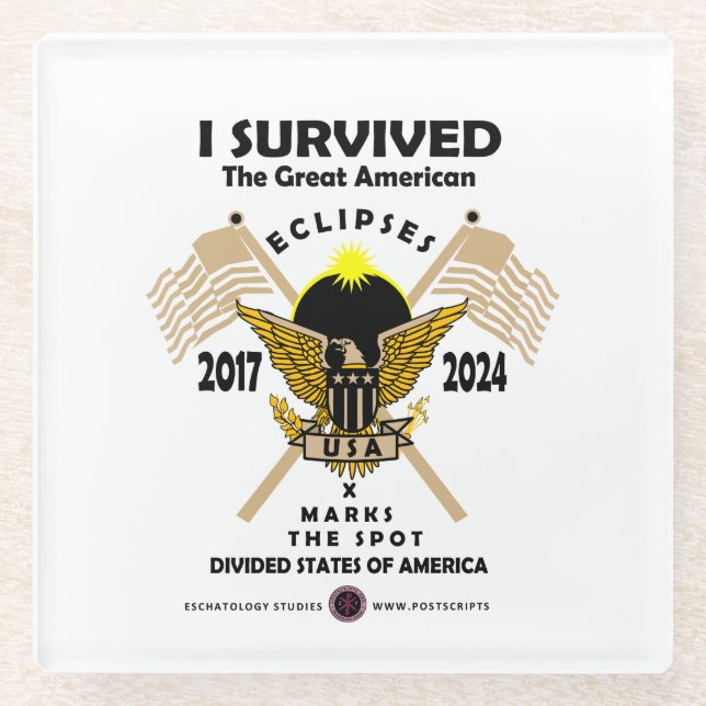 Posavasos De Vidrio Grandes Eclipses Estadounidenses (Anverso)