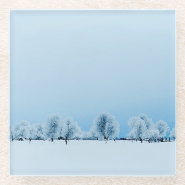 Posavasos De Vidrio Granja del invierno (Anverso)