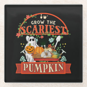 Posavasos De Vidrio Granjero de calabazas Halloween