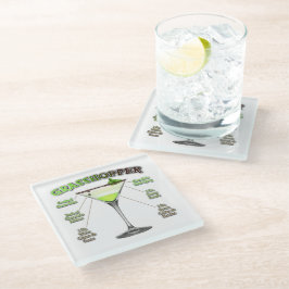Posavasos De Vidrio GRASSHOPPER Cocktail Recipe Art