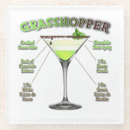 Posavasos De Vidrio GRASSHOPPER Cocktail Recipe Art