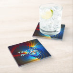 Posavasos De Vidrio Gravitational Blueshift<br><div class="desc">Representación fractal multicolor de la elevación de la radiación azul gravitacional; el desplazamiento de la luz hacia el extremo azul del espectro que ocurre a medida que los fotones se vuelven más enérgicos cuando caen en un pozo gravitatorio. Personalizar agregando su propio texto. A diferencia de la más comúnmente conocida...</div>
