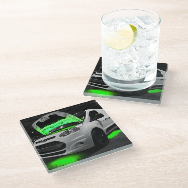 Posavasos De Vidrio Green Lights Van (Angular)