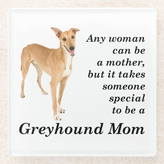 Posavasos De Vidrio Greyhound Mom Coaster (Anverso)